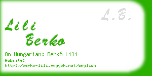 lili berko business card